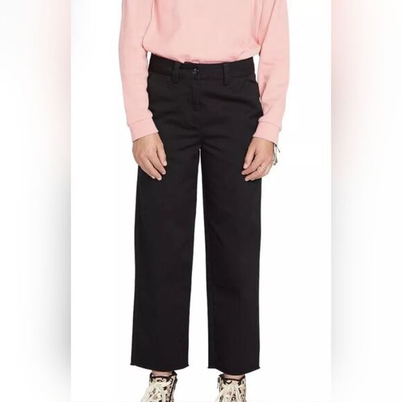 NWT Volcom Girls Whatwhat Chino Black Pants - Picture 1 of 8